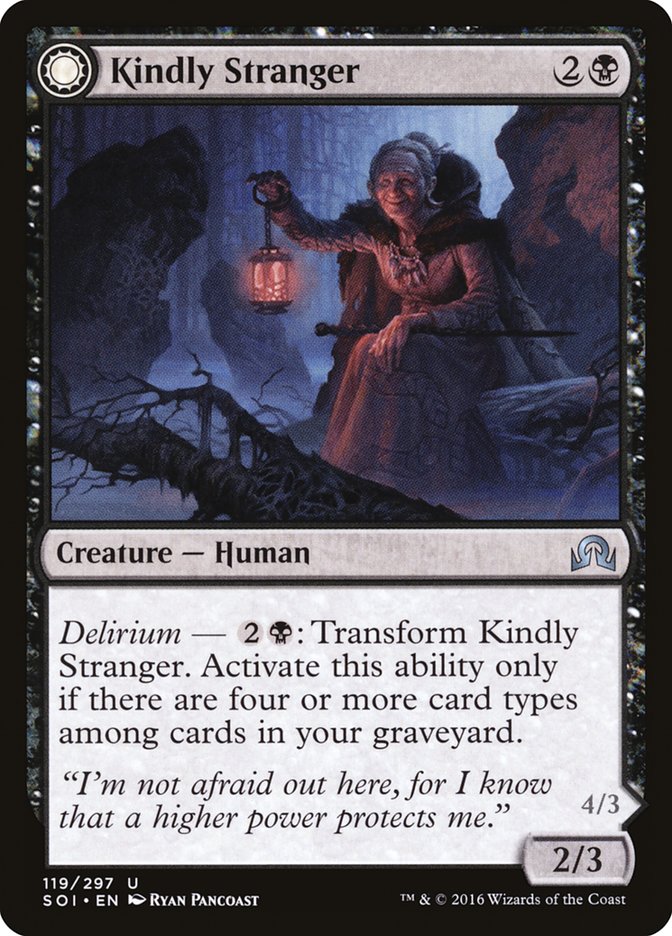 Card Scan of Kindly Stranger // Demon-Possessed Witch | SOI