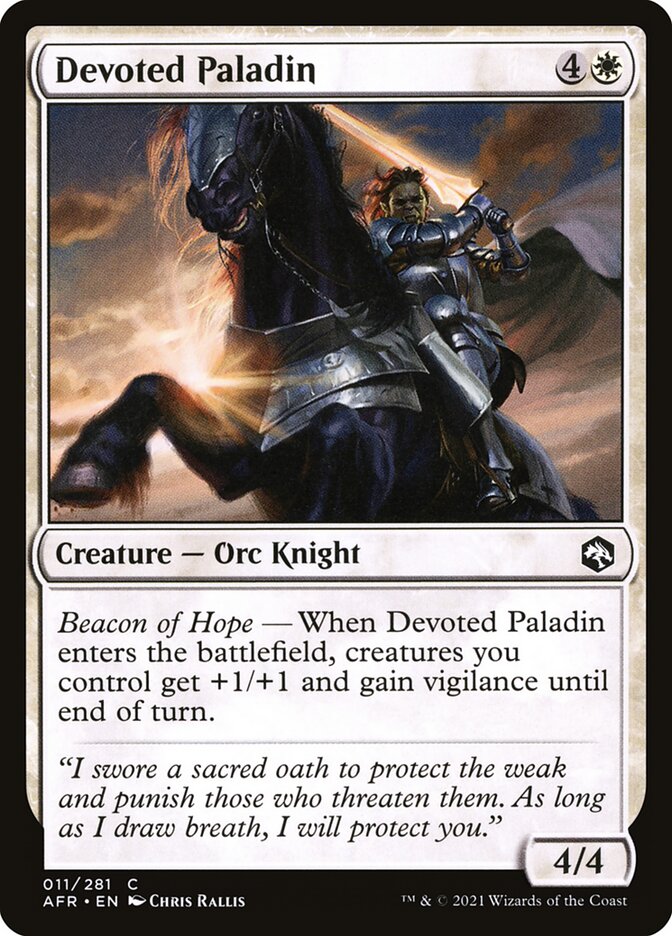 Card Scan of Devoted Paladin | AFR