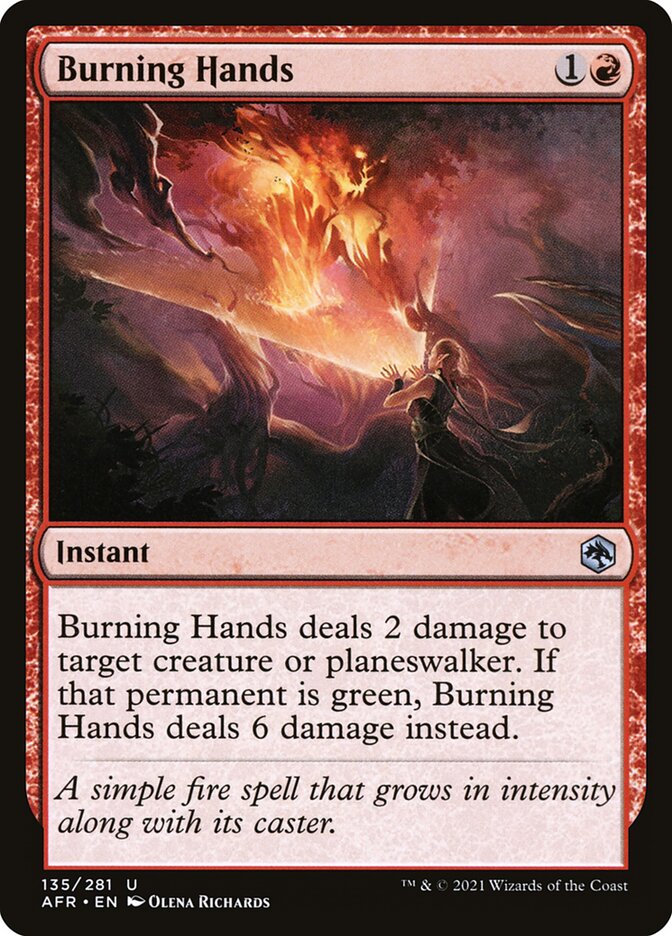Card Scan of Burning Hands | AFR