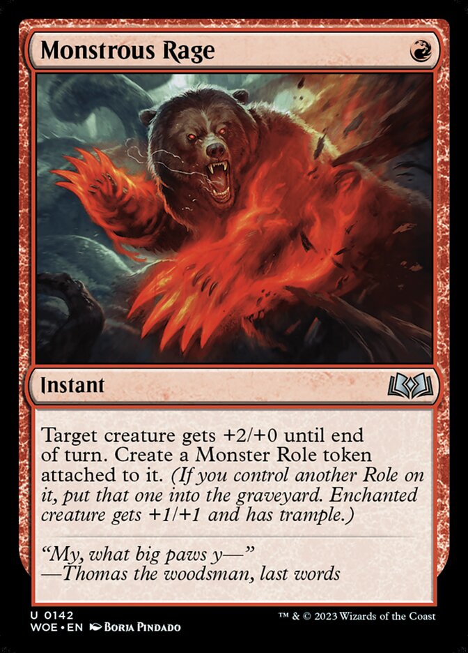 Card Scan of Monstrous Rage | WOE