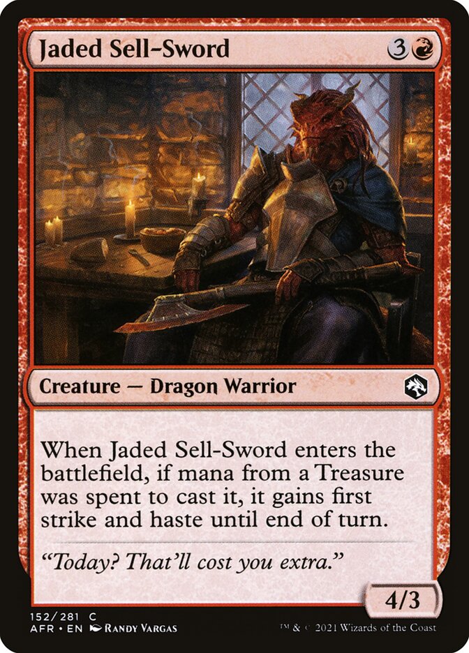 Card Scan of Jaded Sell-Sword | AFR