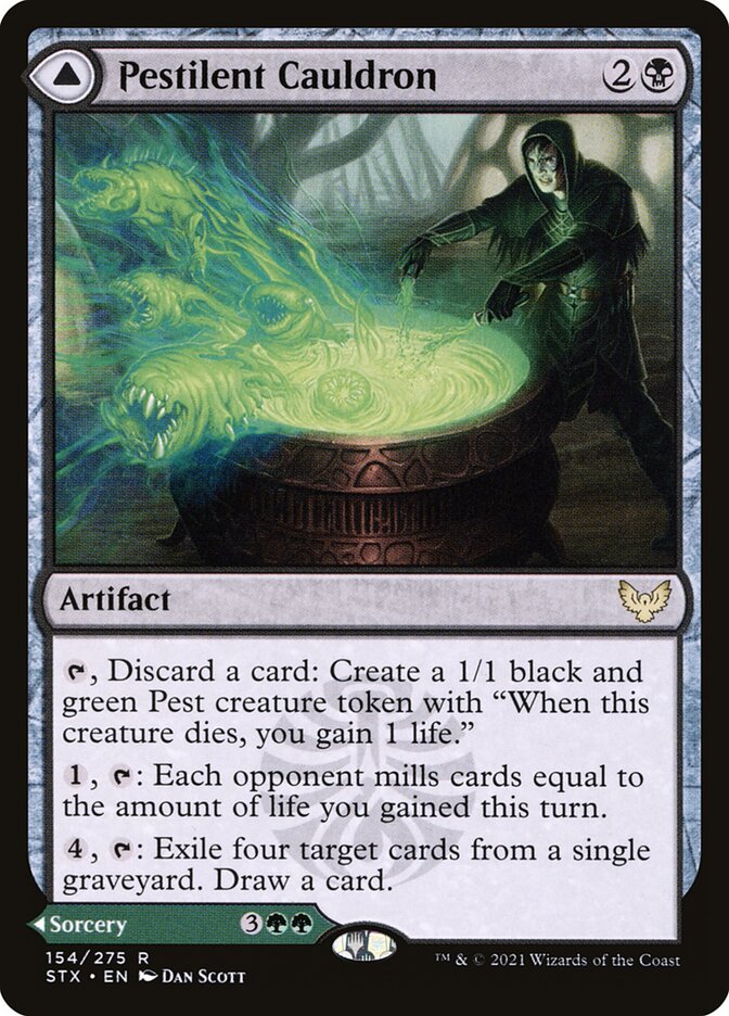 Card Scan of Pestilent Cauldron // Restorative Burst | STX