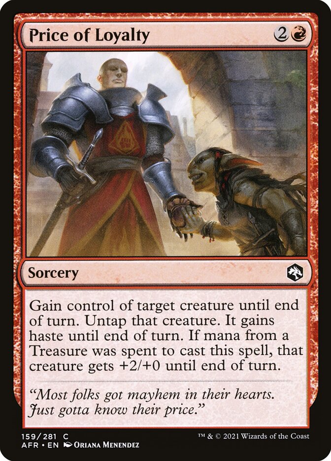 Card Scan of Price of Loyalty | AFR