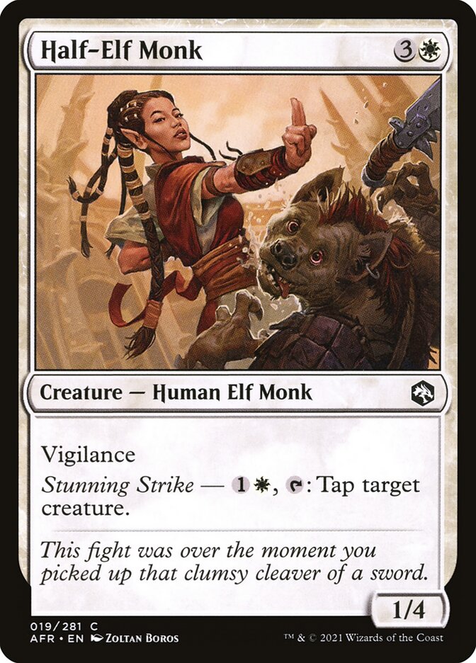 Card Scan of Half-Elf Monk | AFR