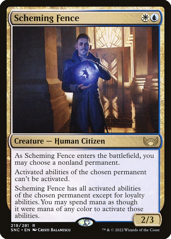 Card Scan of Scheming Fence | SNC