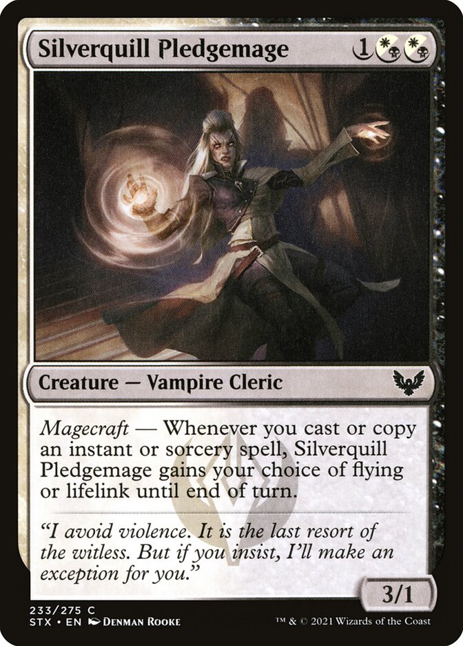 Card Scan of Silverquill Pledgemage | STX