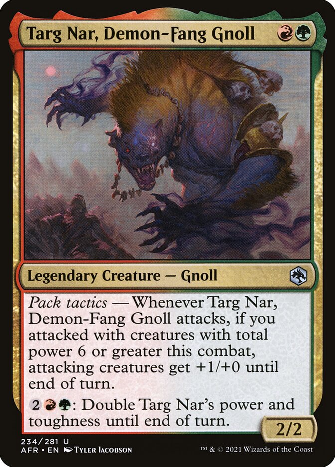 Card Scan of Targ Nar, Demon-Fang Gnoll | AFR