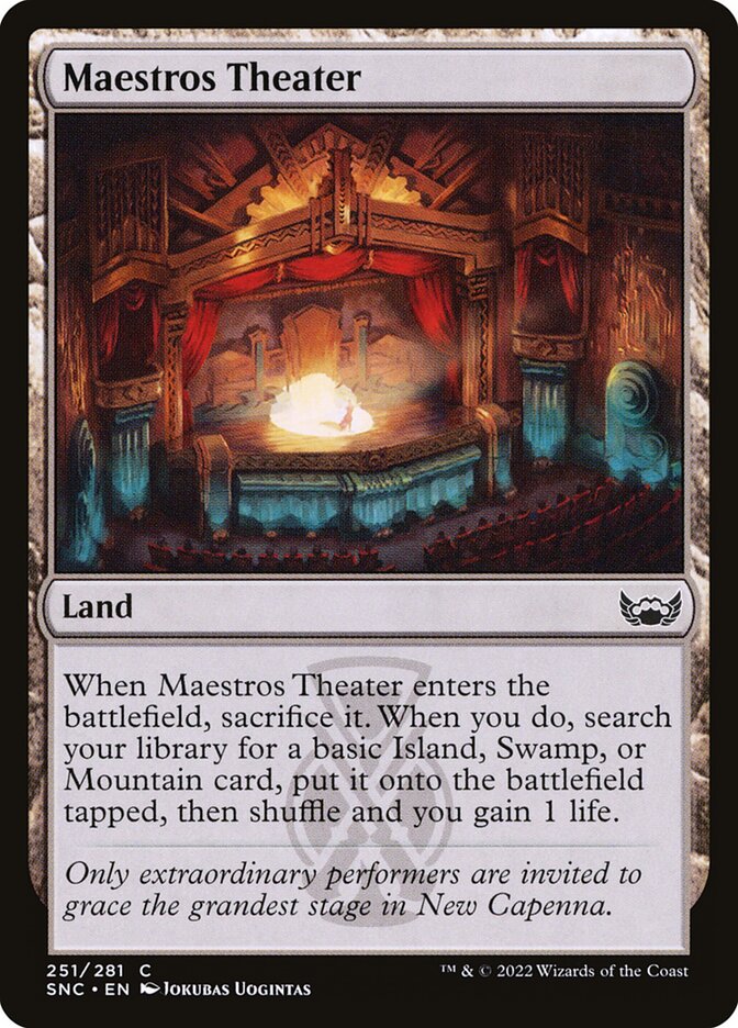 Card Scan of Maestros Theater | SNC