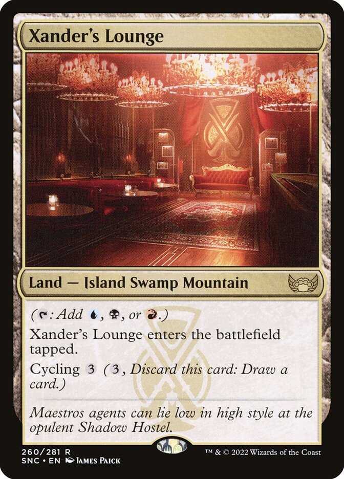 Card Scan of Xander's Lounge | SNC
