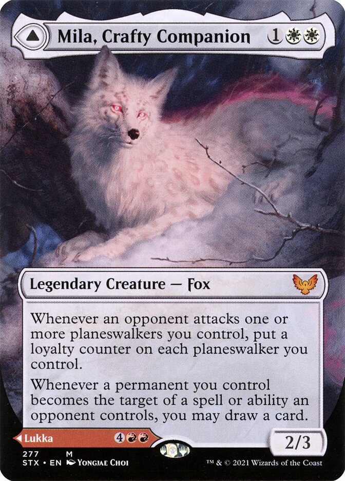 Mila, Crafty Companion // Lukka, Wayward Bonder | STX (Borderless Planeswalker)