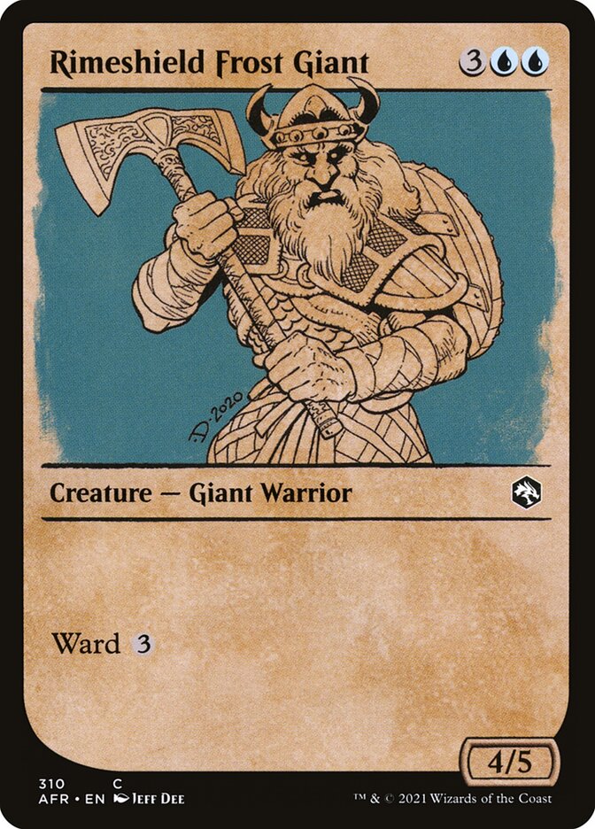 Card Scan of Rimeshield Frost Giant | AFR (Rulebook Art Showcase)