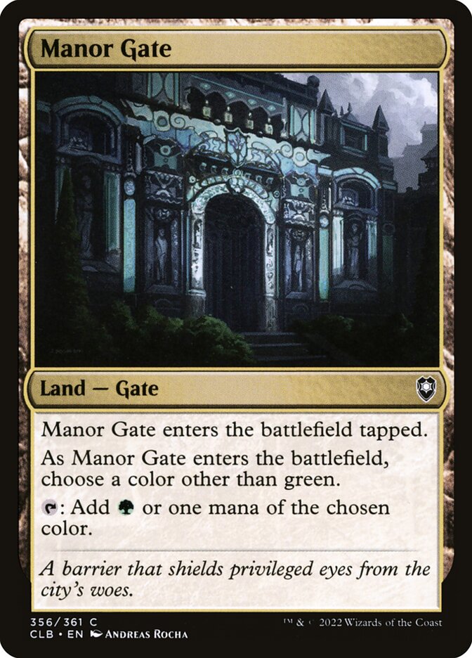 Card Scan of Manor Gate | CLB