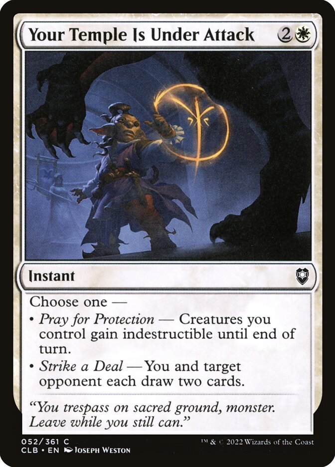 Card Scan of Your Temple Is Under Attack | CLB