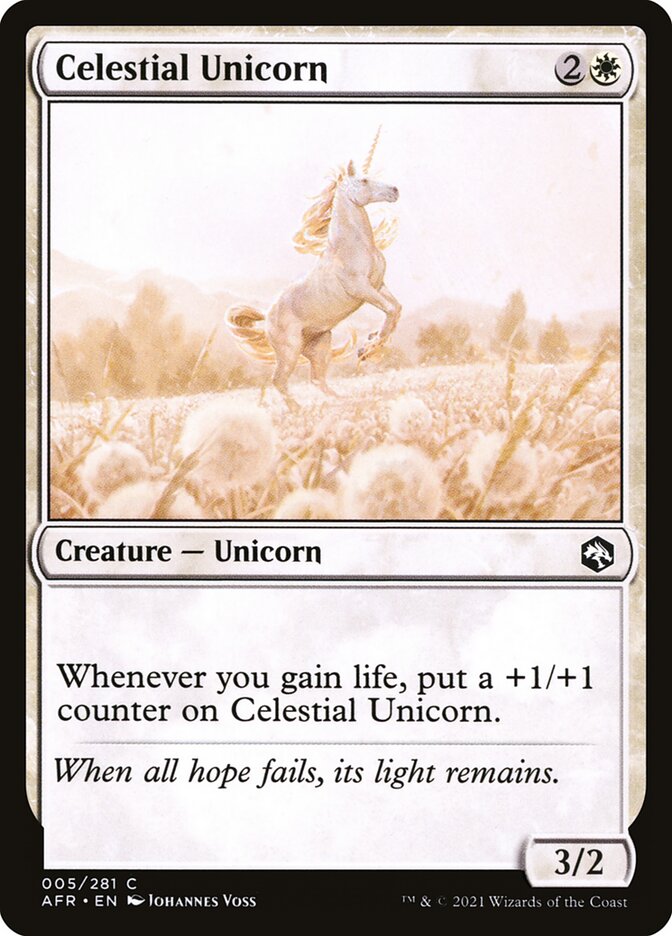 Card Scan of Celestial Unicorn | AFR