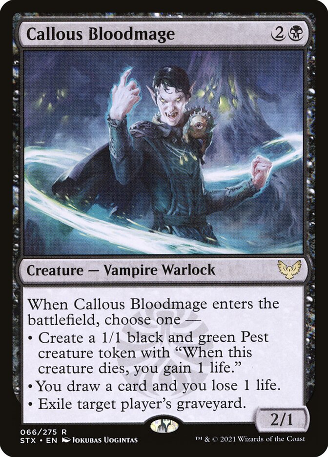 Card Scan of Callous Bloodmage | STX