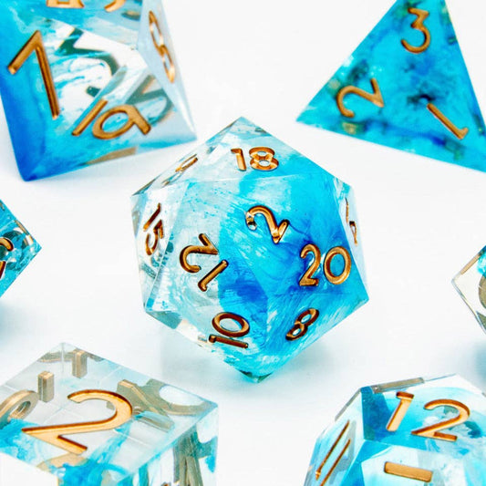 Icebound Fury Sharp Edge Dice | 7-Polyhedral Set