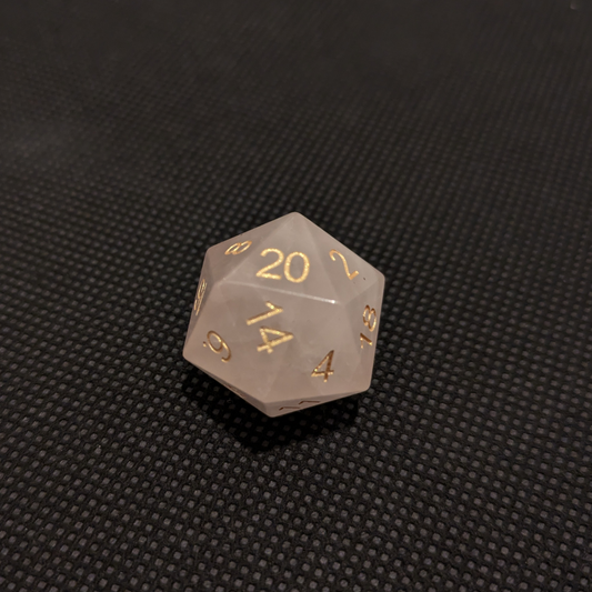 Rose Quartz Natural Gemstone Dice Set | 7-Polyhedral Set