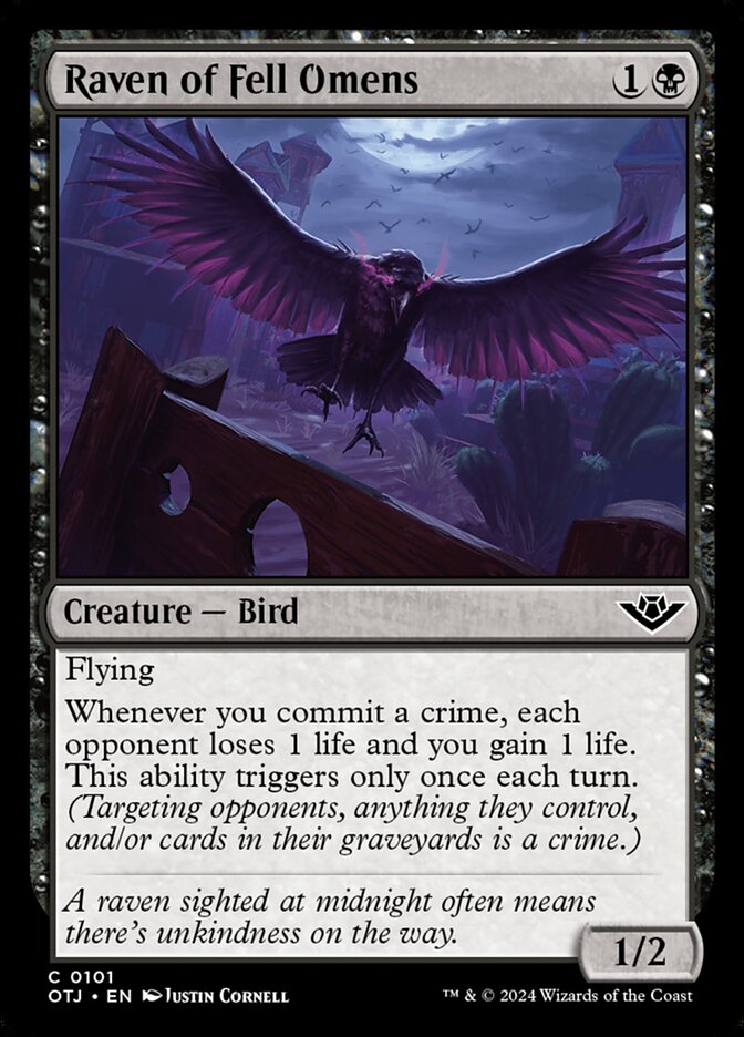 Card Scan of Raven of Fell Omens | OTJ