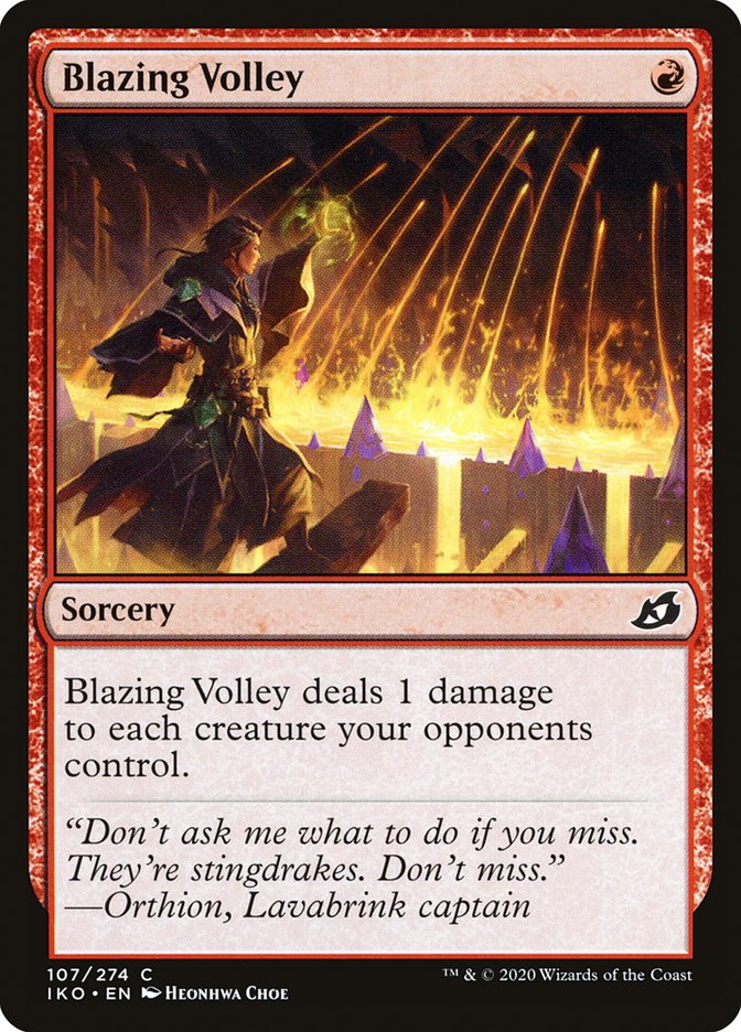 Card Scan of Blazing Volley | IKO