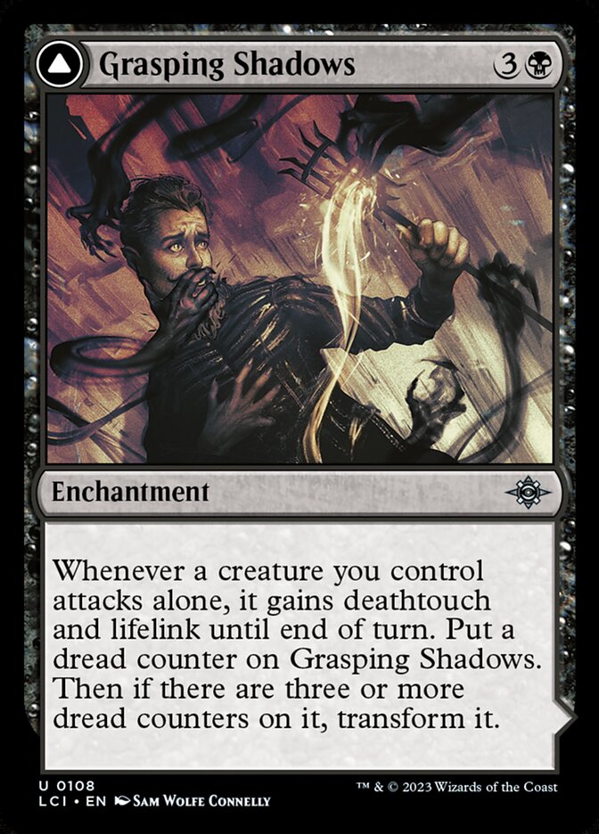 Card Scan of Grasping Shadows // Shadows' Lair | LCI
