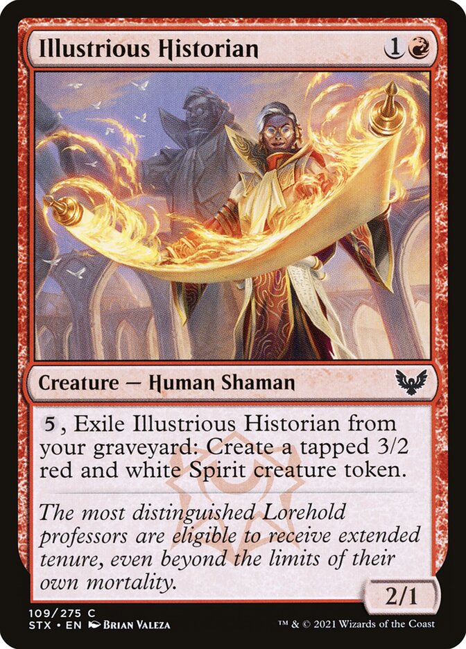 Card Scan of Illustrious Historian | STX