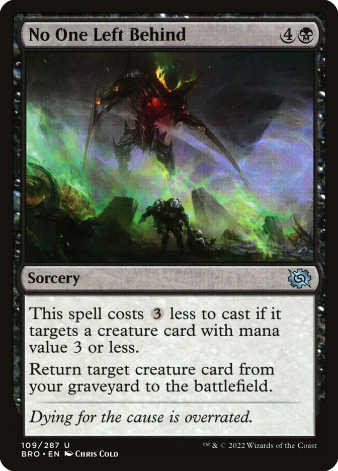 Card Scan of No One Left Behind | BRO