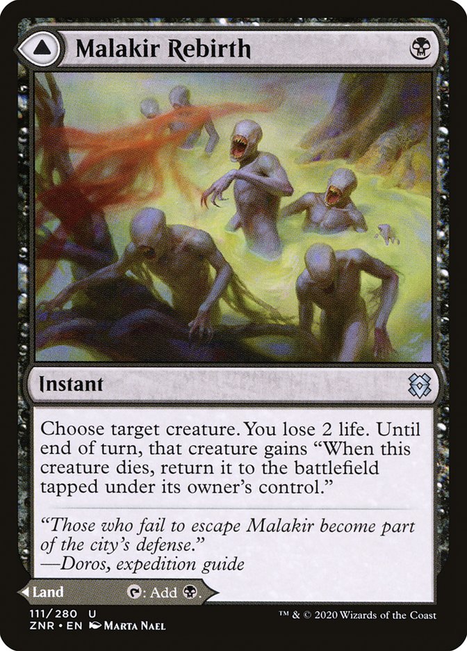 Card Scan of Malakir Rebirth // Malakir Mire | ZNR