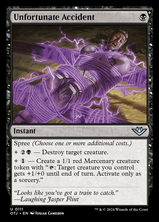 Card Scan of Unfortunate Accident | OTJ