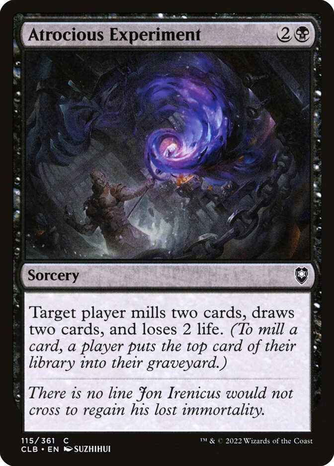 Card Scan of Atrocious Experiment | CLB