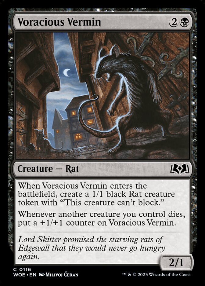 Card Scan of Voracious Vermin | WOE