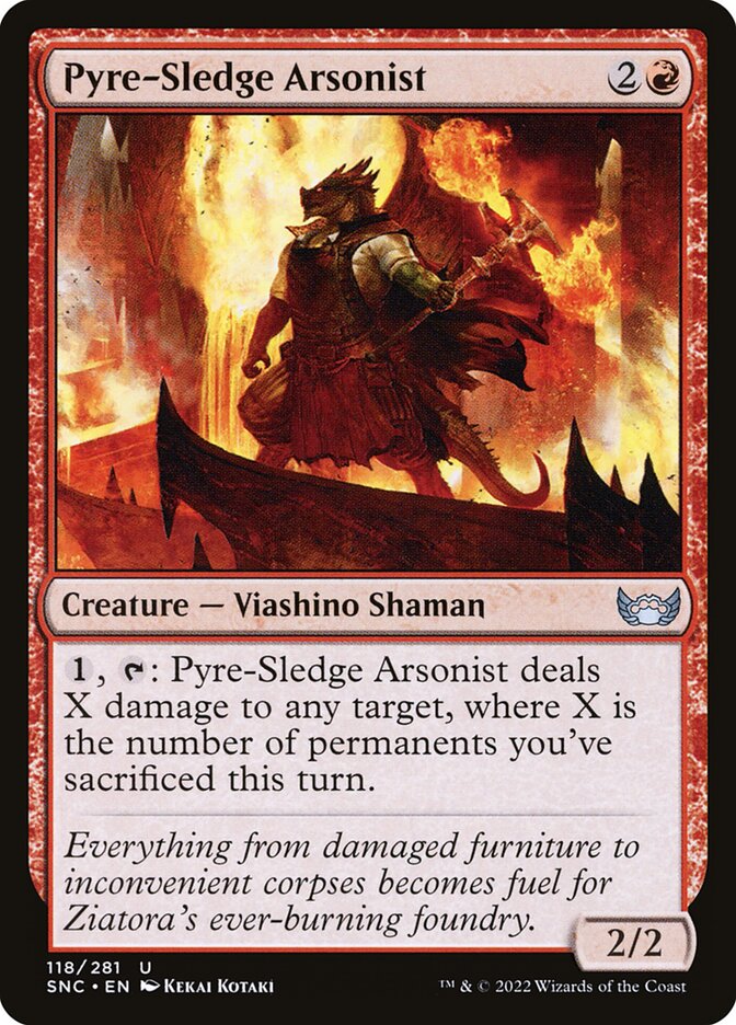Card Scan of Pyre-Sledge Arsonist | SNC