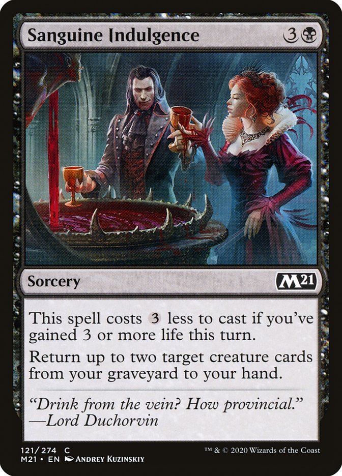Card Scan of Sanguine Indulgence | M21