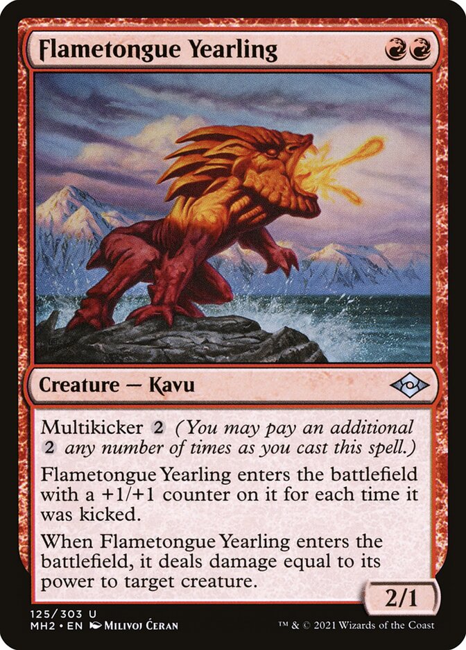 Card Scan of Flametongue Yearling | MH2