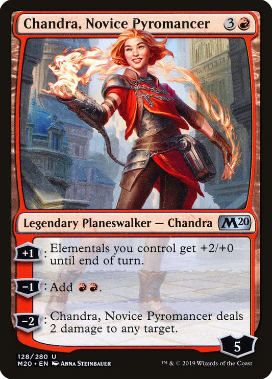Card Scan of Chandra, Novice Pyromancer | M20