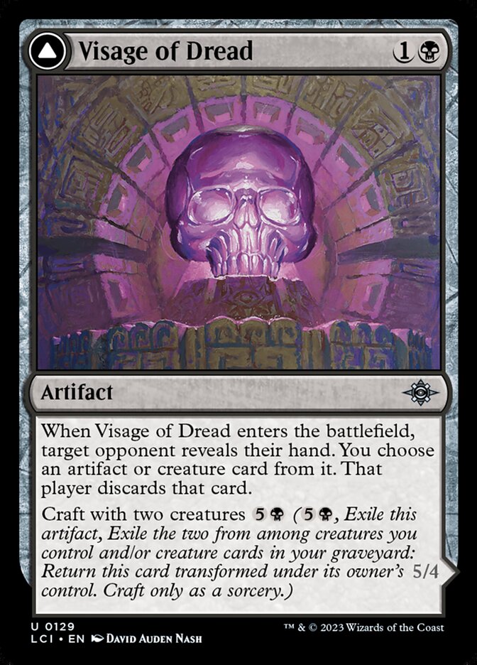 Card Scan of Visage of Dread // Dread Osseosaur | LCI
