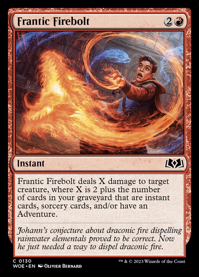 Card Scan of Frantic Firebolt | WOE