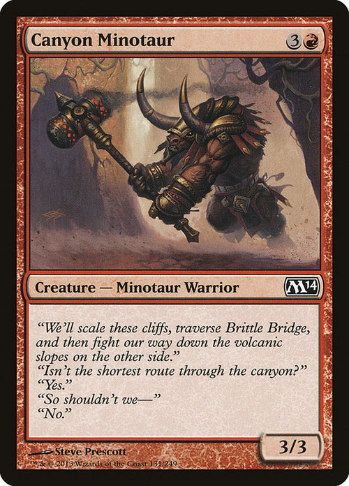 Card Scan of Canyon Minotaur | M14