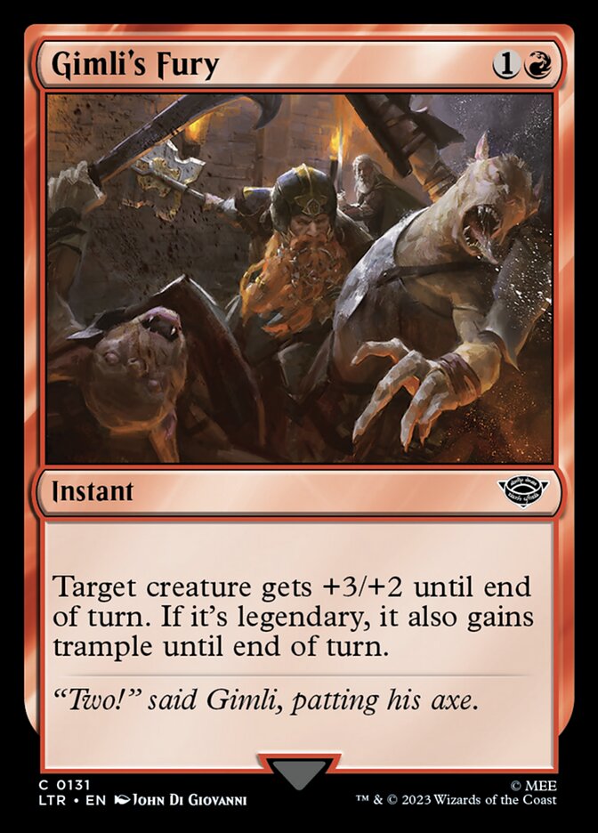 Card Scan of Gimli's Fury | LTR