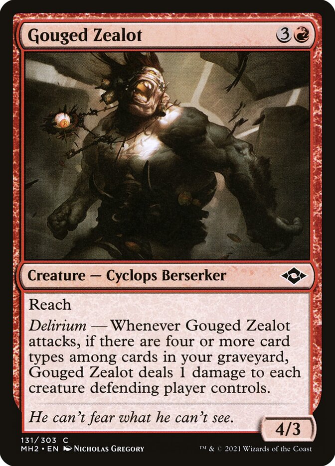 Card Scan of Gouged Zealot | MH2