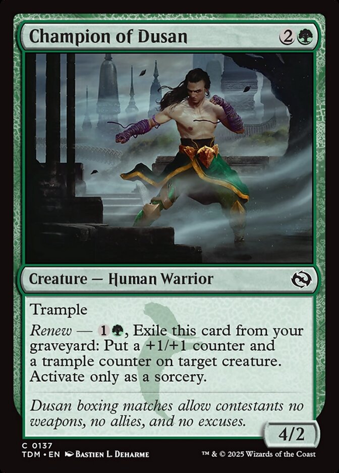 Card Scan of Champion of Dusan | TDM