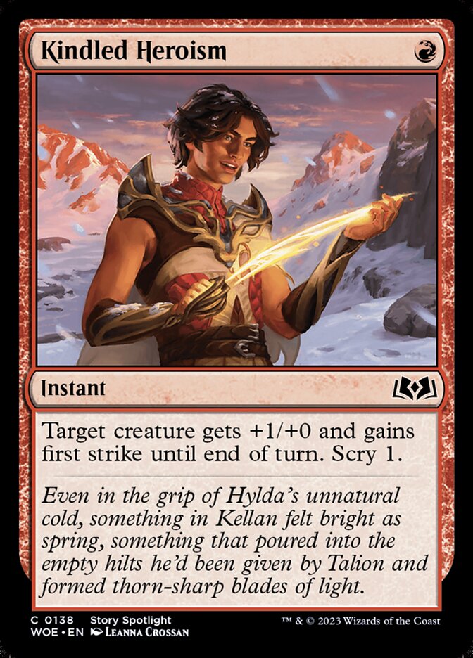 Card Scan of Kindled Heroism | WOE