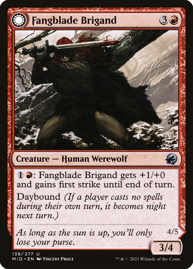 Card Scan of Fangblade Brigand // Fangblade Eviscerator | MID