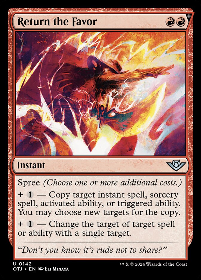 Card Scan of Return the Favor | OTJ