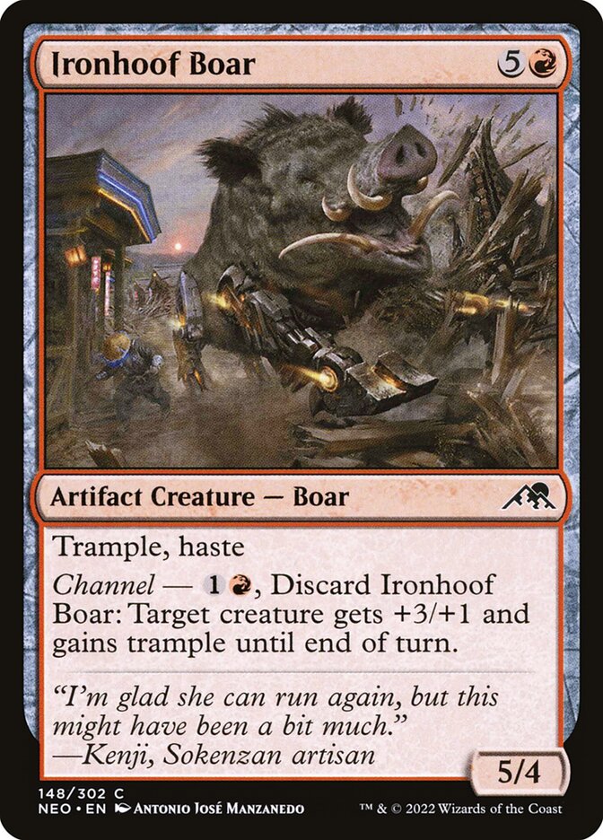 Card Scan of Ironhoof Boar | NEO