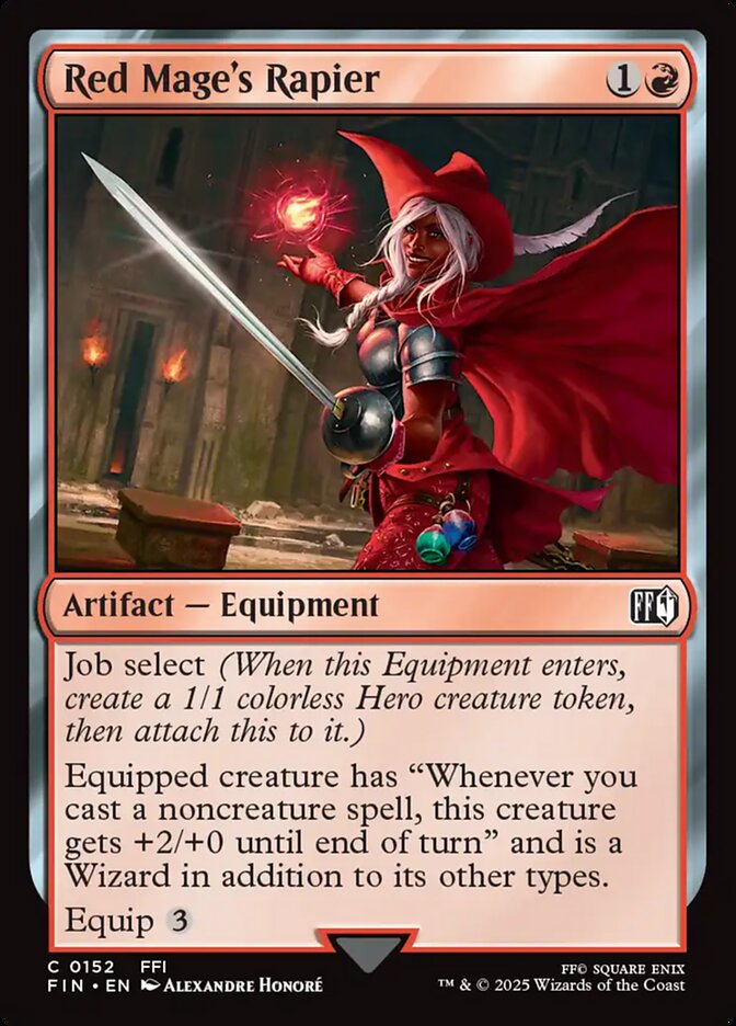 Card Scan of Red Mage's Rapier | FIN