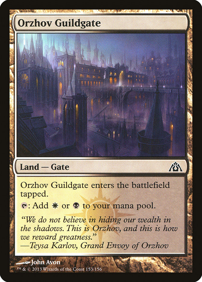 Card Scan of Orzhov Guildgate | DGM