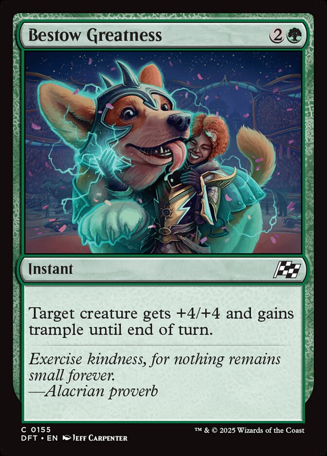 Card Scan of Bestow Greatness | DFT