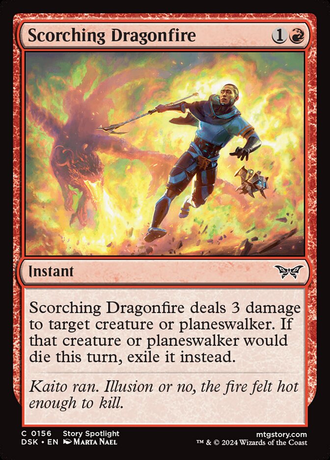 Card Scan of Scorching Dragonfire | DSK