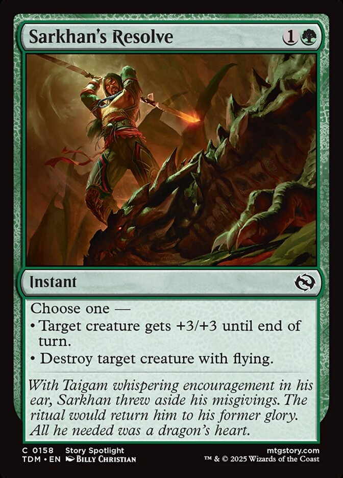 Card Scan of Sarkhan's Resolve | TDM