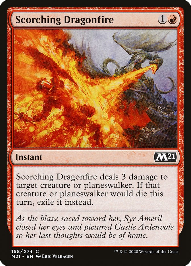 Card Scan of Scorching Dragonfire | M21